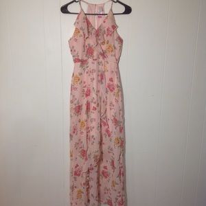 Light Pink Floral Long Dress